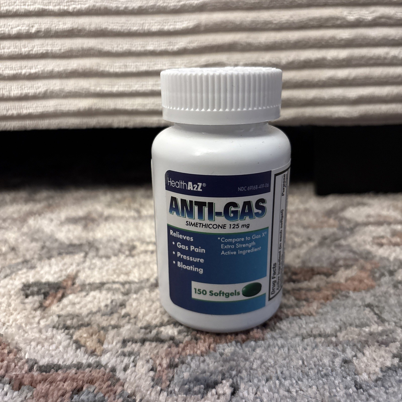 Healtha2Z Gas Relief Simethicone 125mg Stomach Discomfort Exp 10/2027