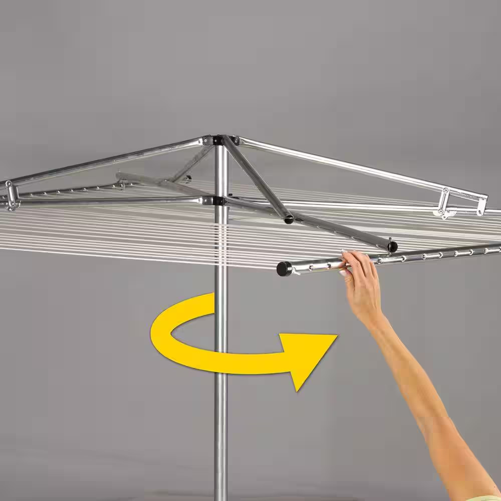 Parallel Dryer Steel 2-Piece Pole, 30-Line 182 Ft. Drying Space