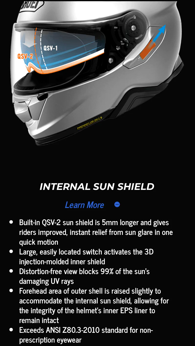 SHOEI QSV-2 INTERNAL SUN SHIELD