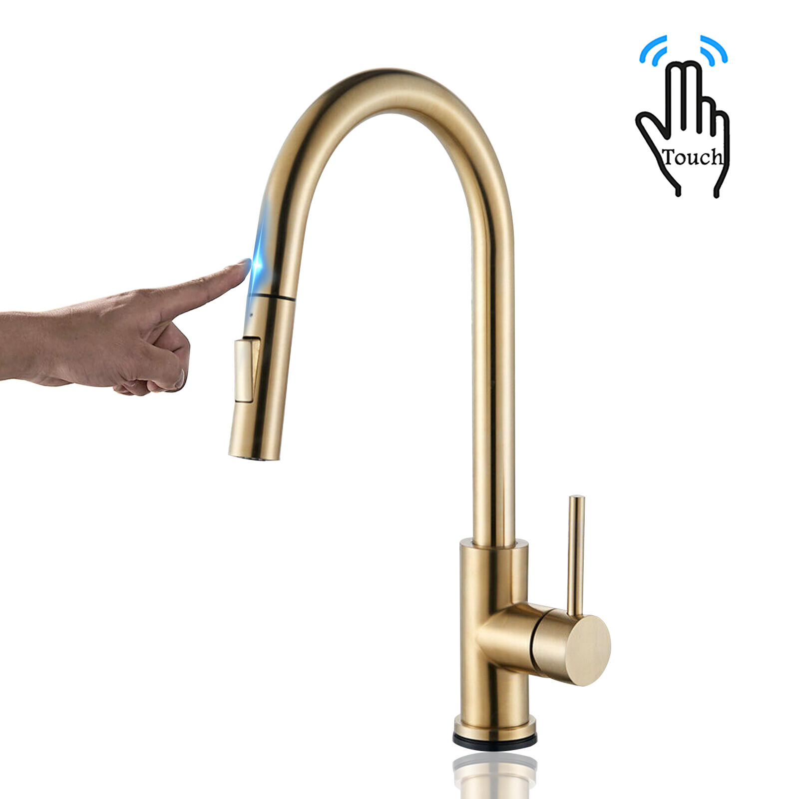 Touch on kitchen faucet with Pull Down sprayer Automatic Sensor Sink Mixer Taps