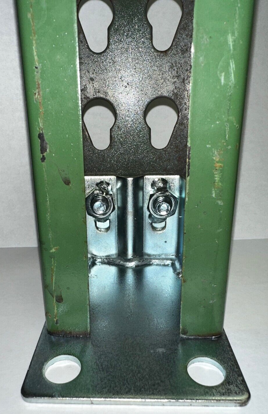 (2) Pallet Racking Universal Foot Plates for Uprights; Nuts, Bolts, Washer added