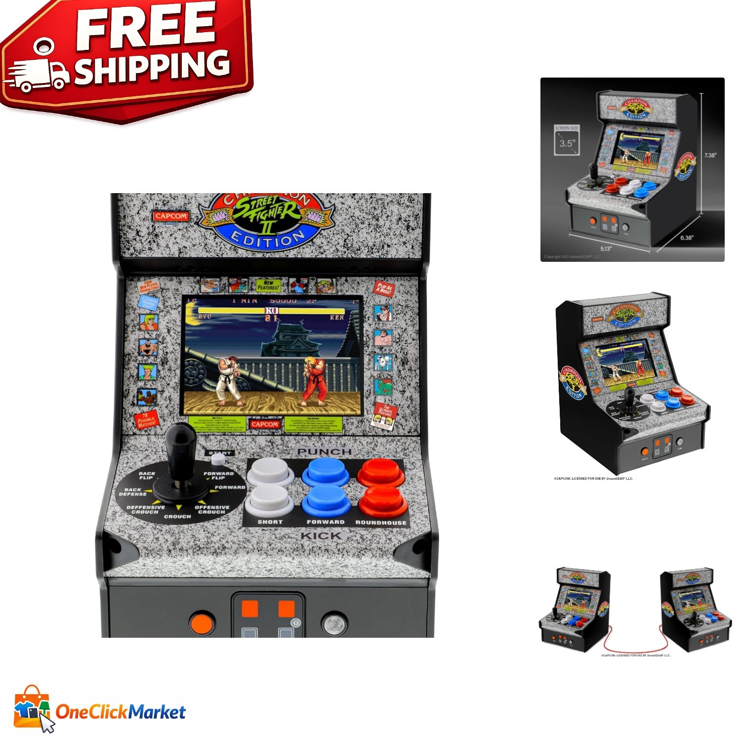 Street Fighter II Champion Edition Mini Arcade Machine - Retro Collector's Item