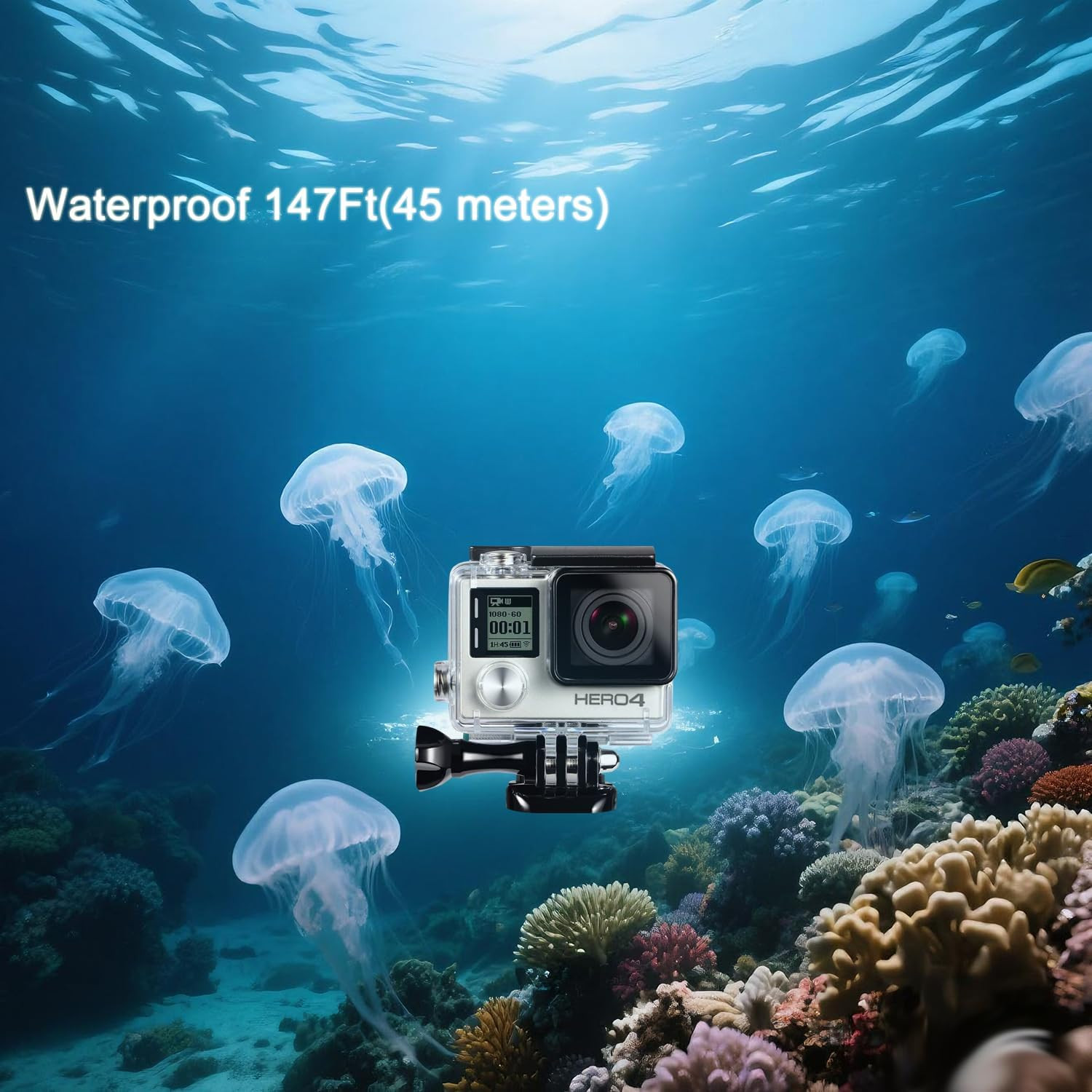 Replacement Waterproof Case Protective Housing for Gopro Hero 4, Hero 3+, Hero 3