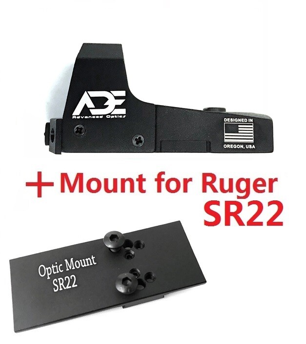 Ade Advanced Optics RD3-006B GREEN Dot Reflex red Sight Pistol +mount Ruger SR22