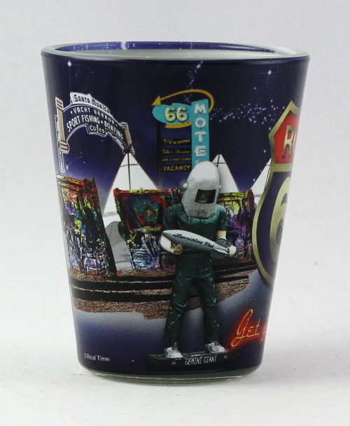 ROUTE 66 RETRO COLLAGE SHOT GLASS RTP