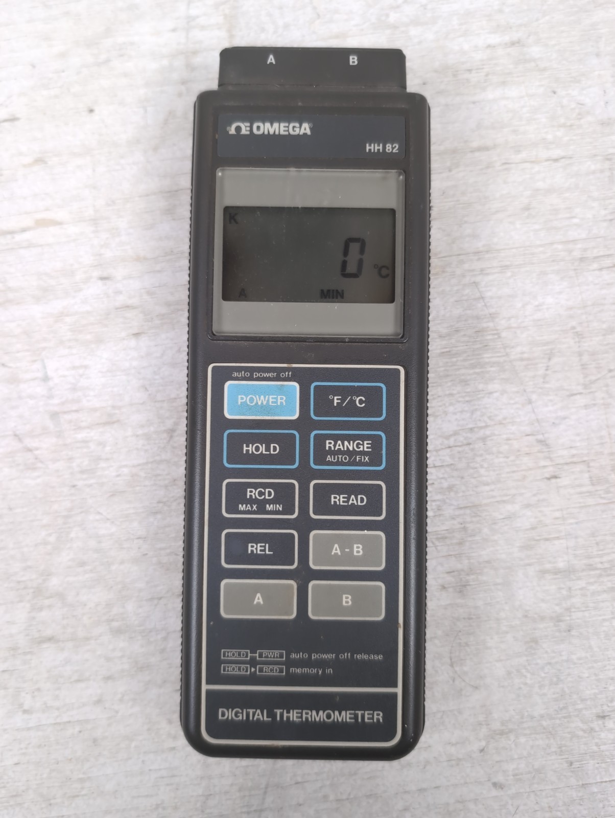 Omega HH 82 Digital Thermometer Power Tested And Works - No Probes