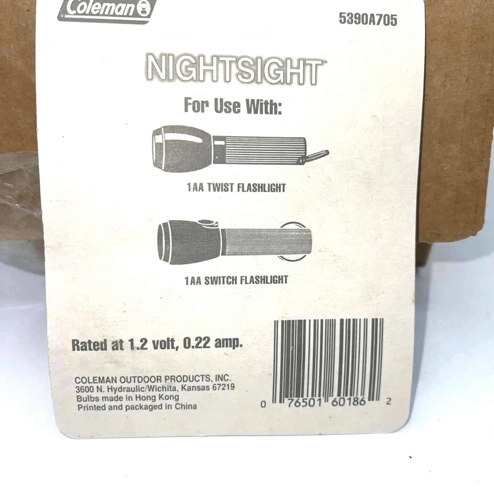 COLEMAN NIGHT SIGHT Replacement Bulbs 1AA TWIST AND SWITCH FLASHLIGHT 24 Pks