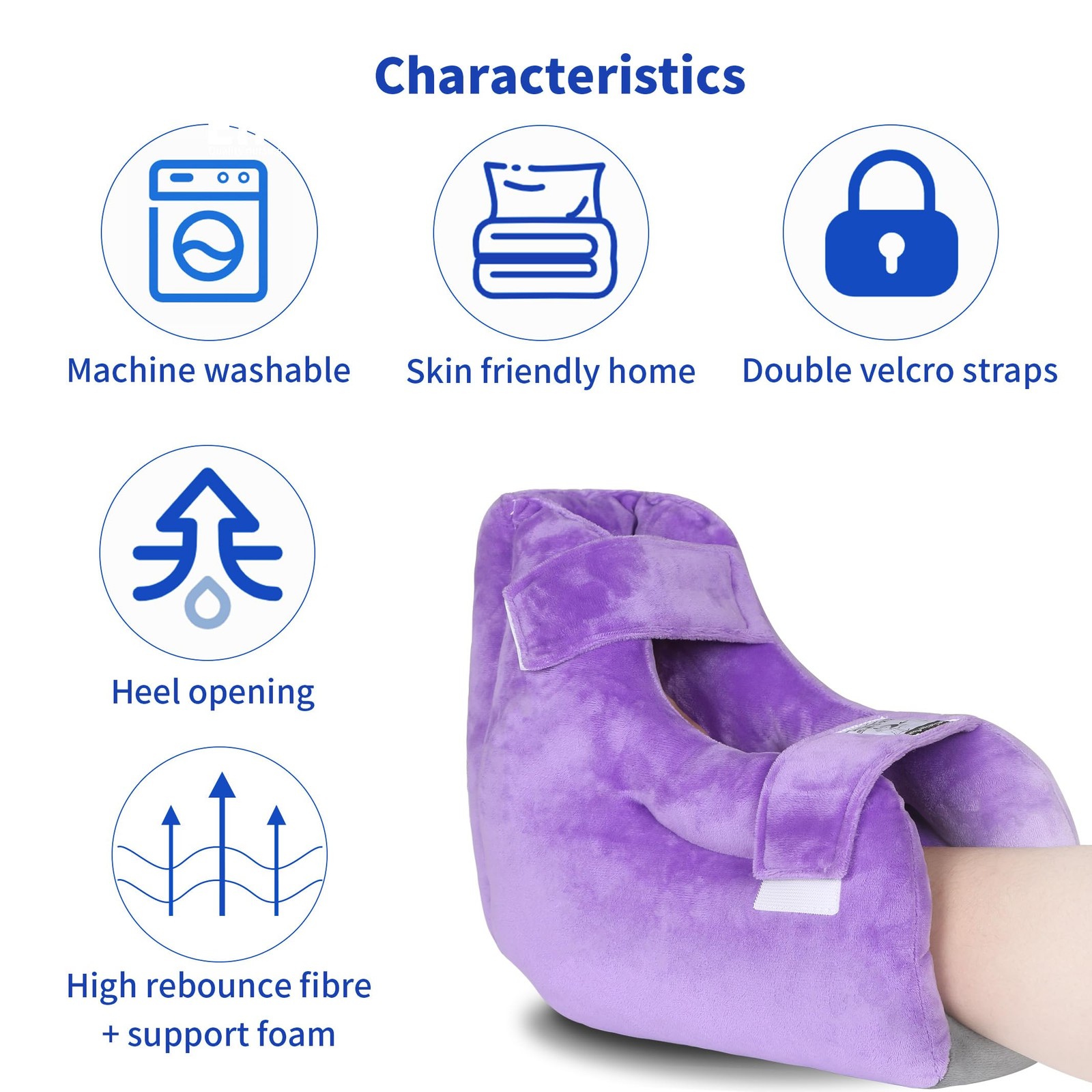 Ehucon 1pc Velour Heel Protectors Remove Pressure and Bedsores,Heel Protector...