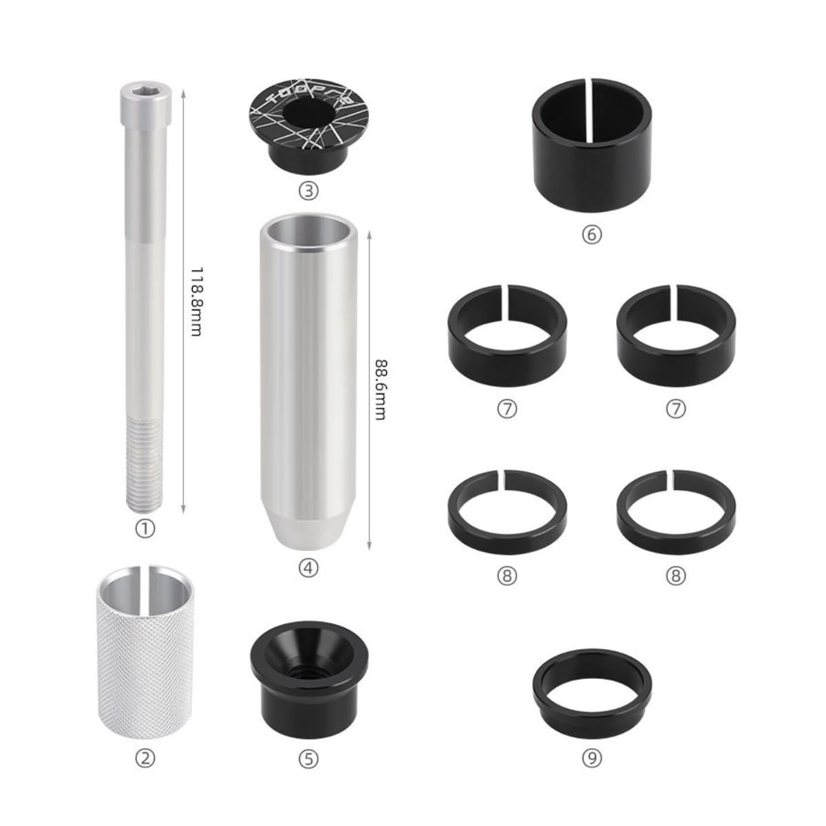 Bicycle Stem Riser, Bicycle Stem Height Adapter Bicycle Fork Stem silver