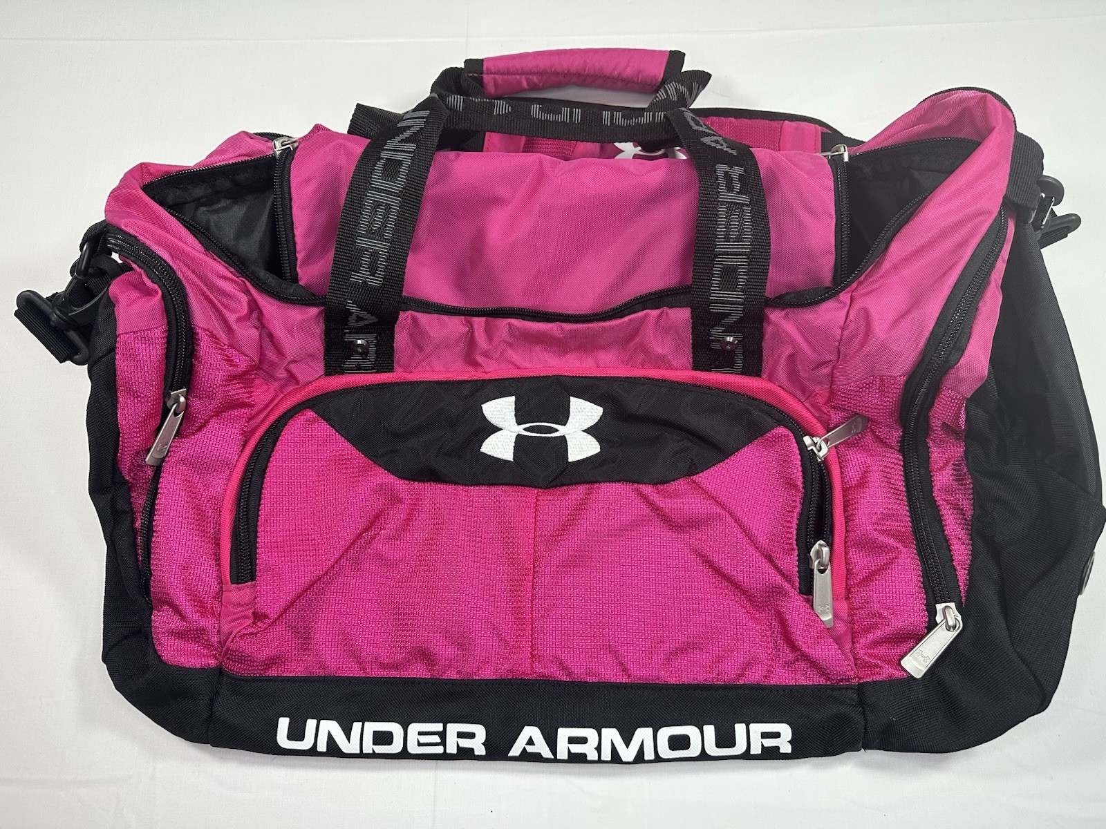 Under Armour Storm 1 Duffel Pink Gray Gym Travel Weekend Large Overnight Bag