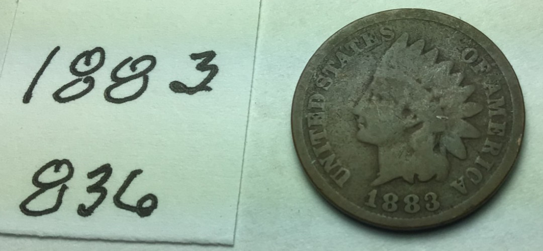 1883 Indian Head Penny;   GOOD condition; #836