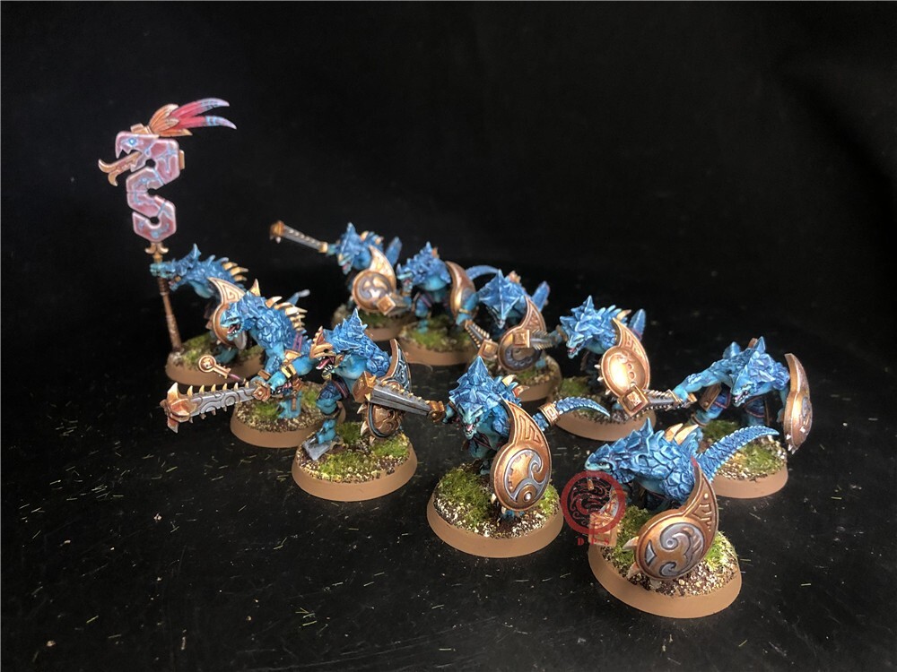 Warhammer AOS DPS painted Lizardmen Seraphon Saurus Warriors SK7649
