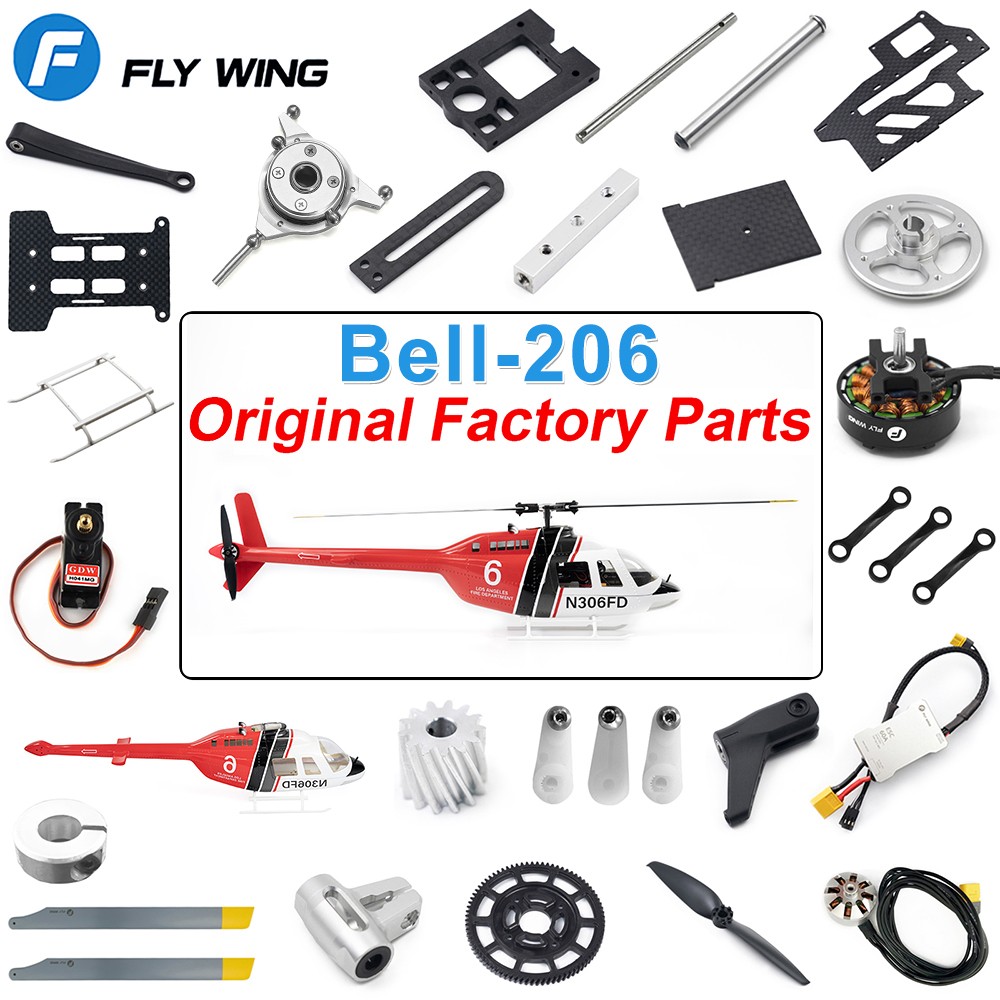 Original Fly Wing Bell-206 RC Helicopter Parts Blade Motor Servo ESC Fuselage