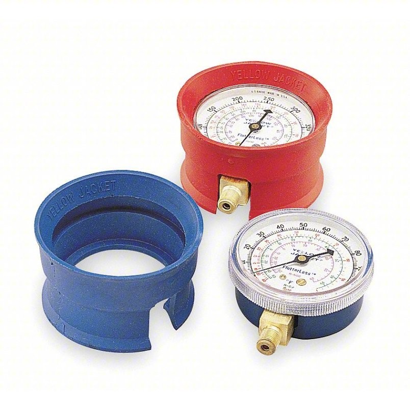 ORIGINAL Yellow Jacket 49190 3-1/8" Red and Blue Gauge Boot Set - MADE in USA