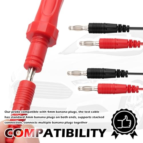 2PCS Multimeter Test Lead Back Probe Kit Automotive,Wire Piercing Probe Clip