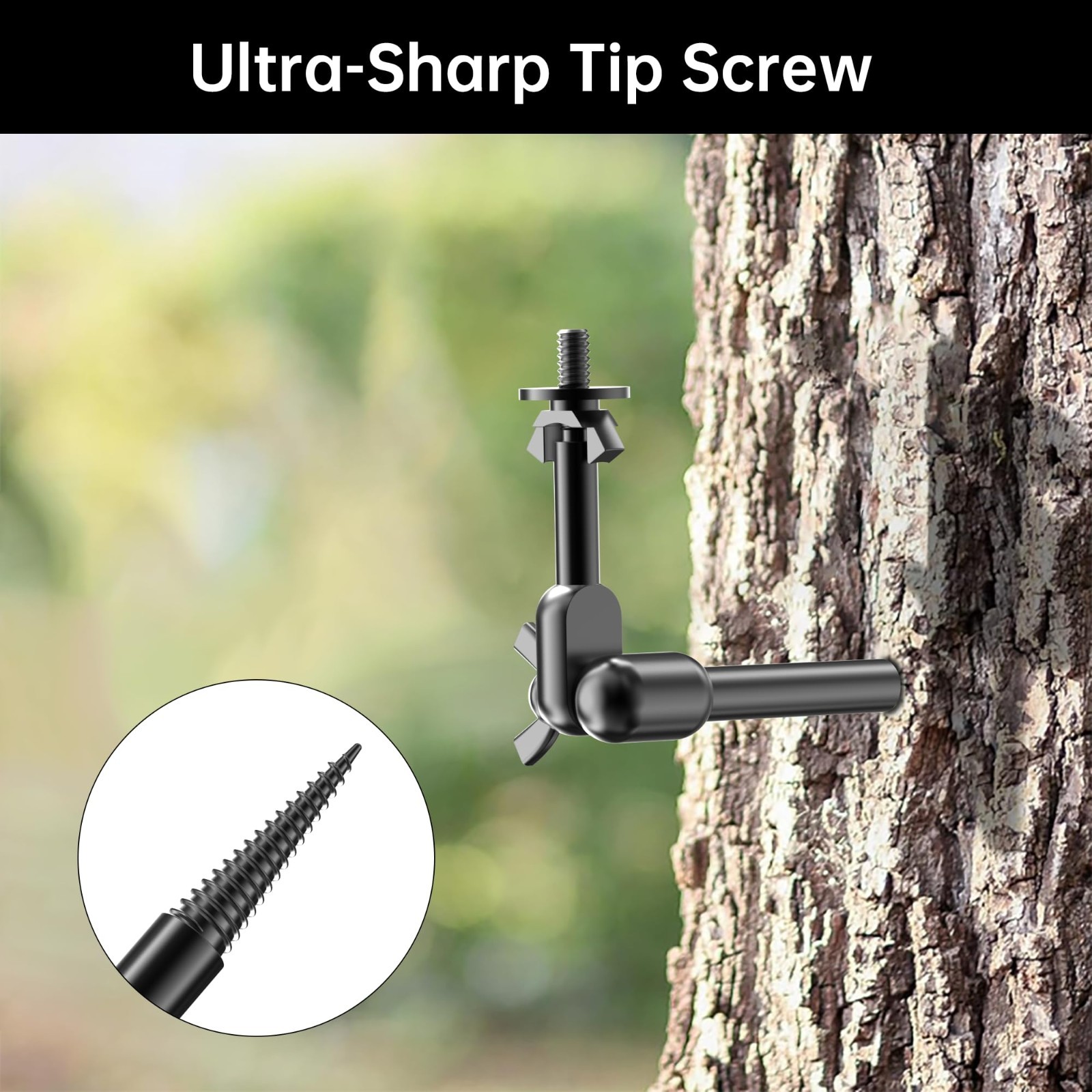360° Rotatable Trail Camera Mount, Heavy Duty Tree Accessory for Hunting & Binoc
