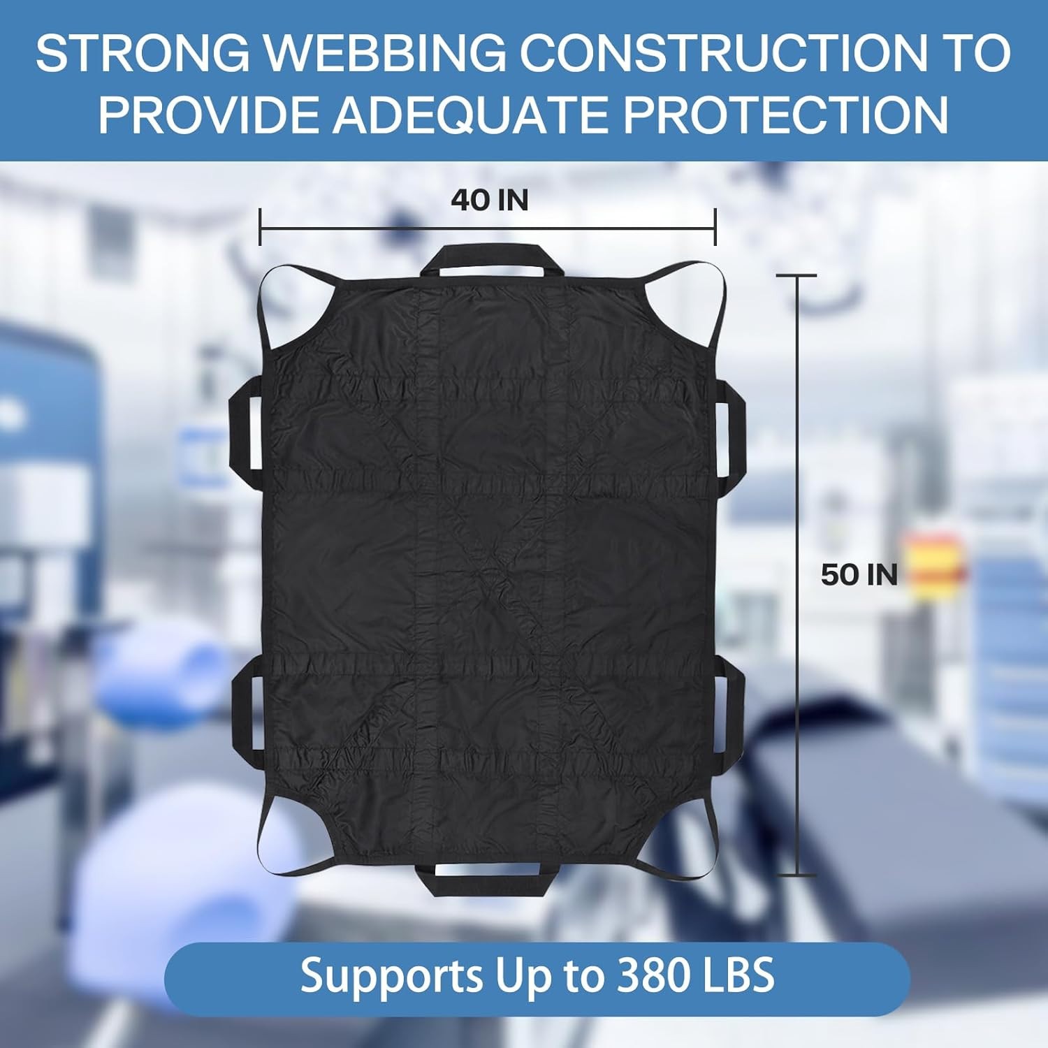 Positioning Bed Pad with Handles 50"x40" Draw Sheet for Hospital Bed Patients