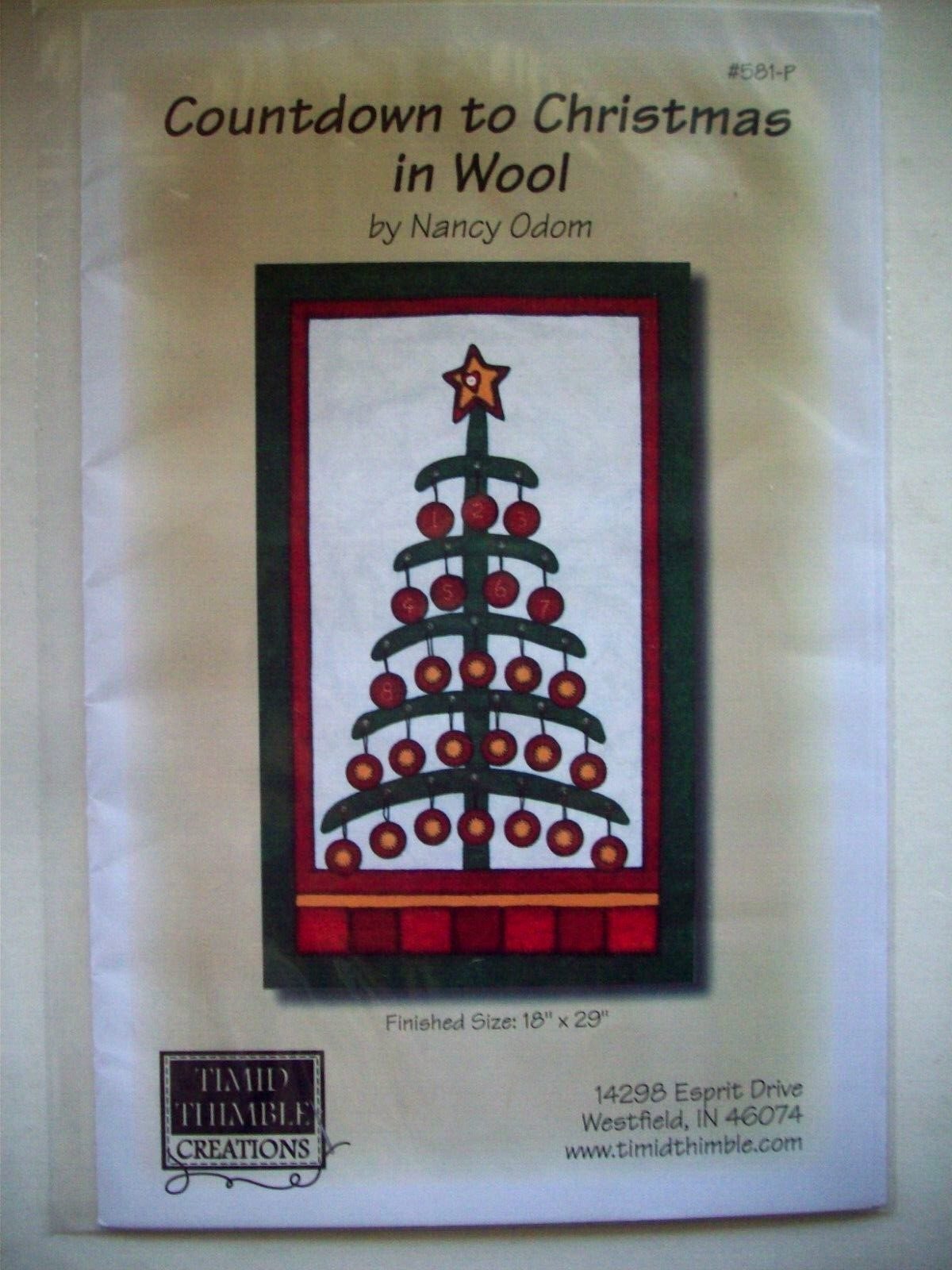 Countdown to Christmas in wool embroidery wall quilt pattern