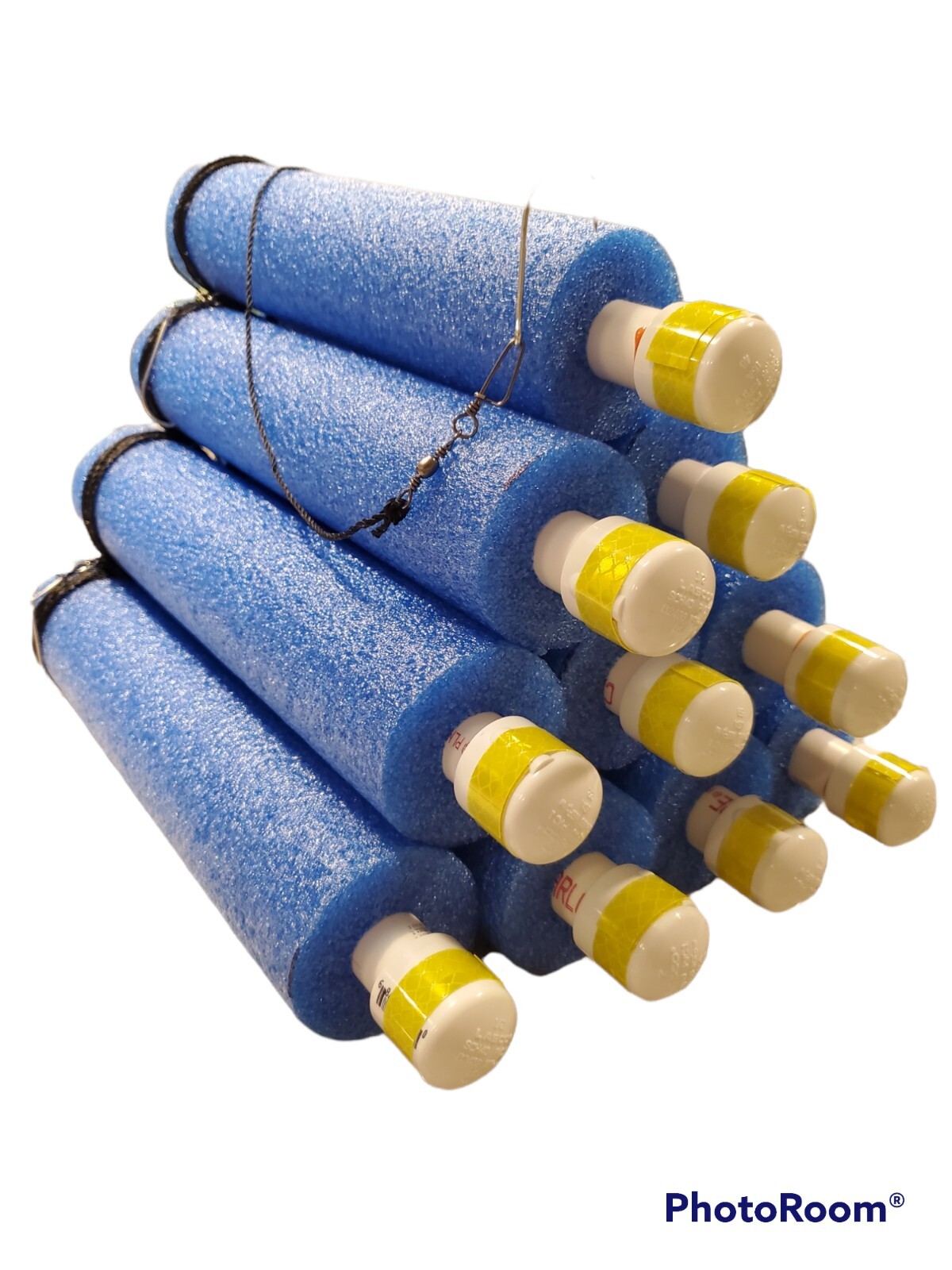 Catfish Jugline fishing Noodle Jugs BLUE   lot of 10 High Vis tape