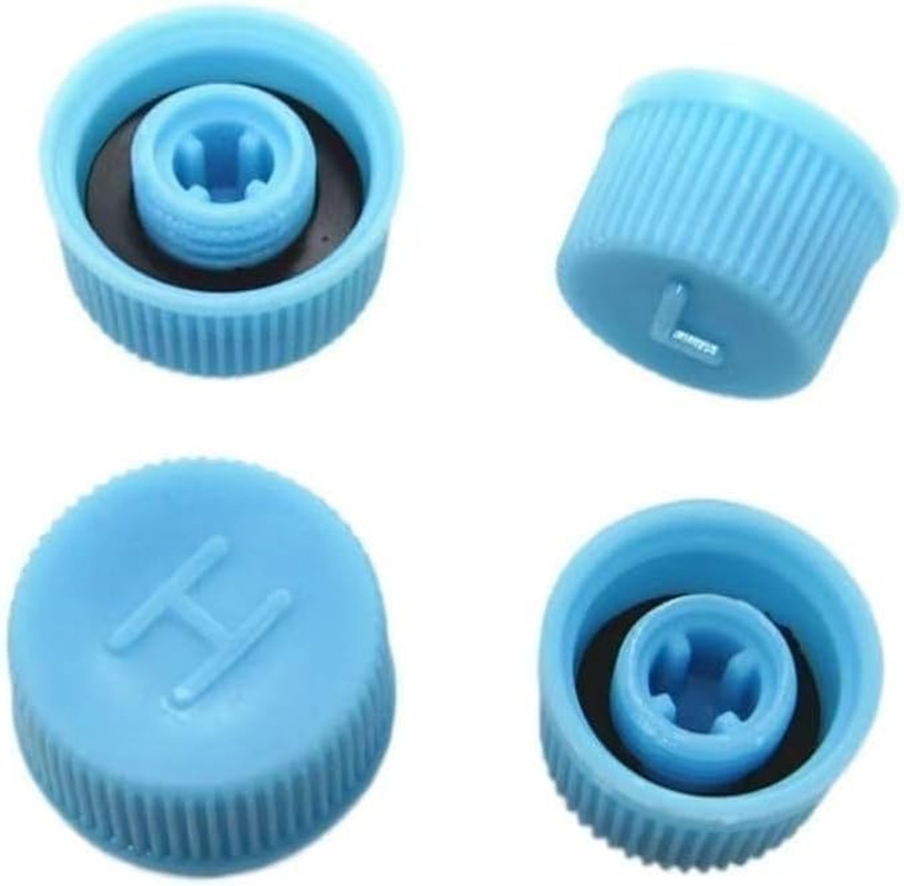 4Pcs Blue Replacement Valve Caps 2High+2Low Pressure, R134A R12 Refrigeration AC