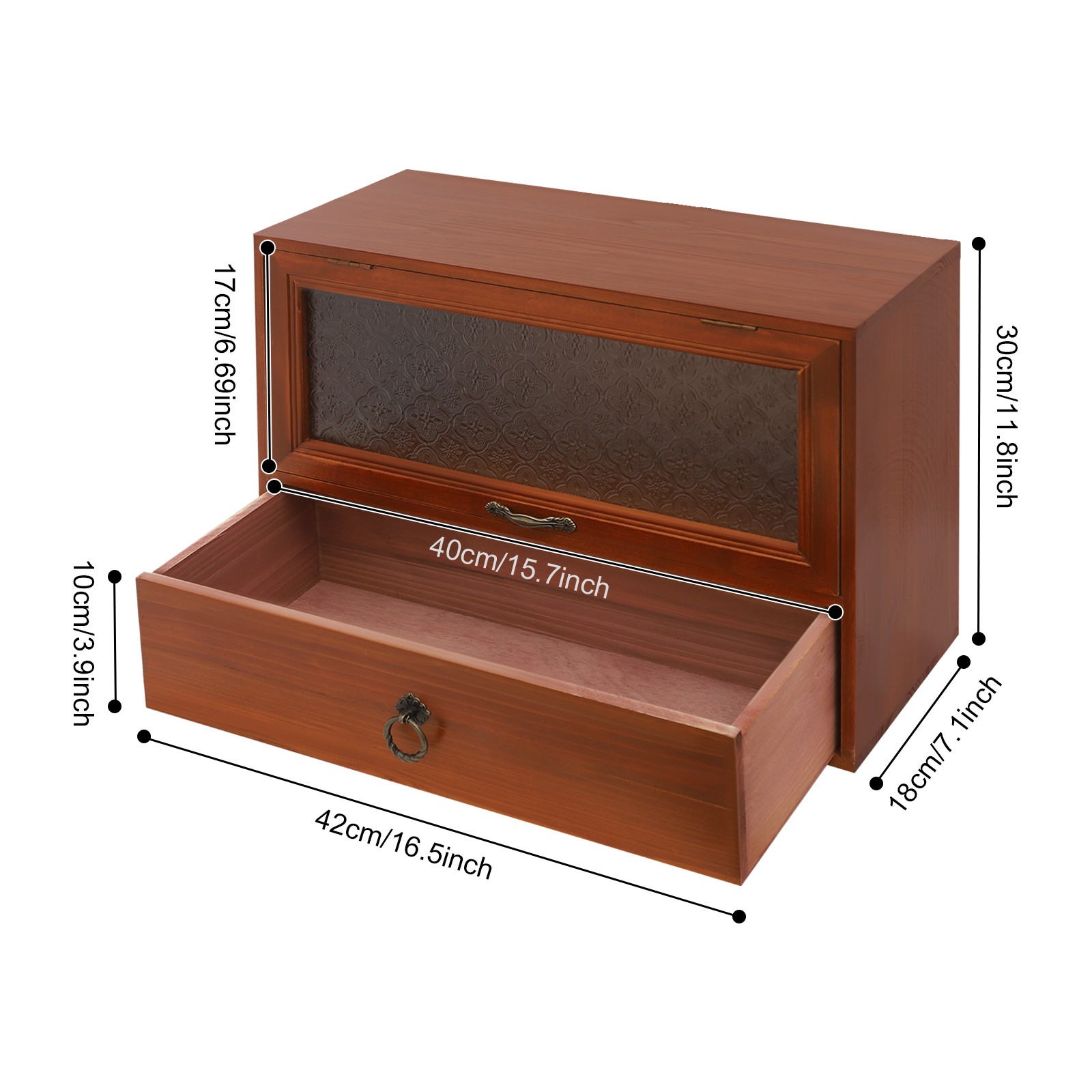 2-tiers Vintage Desk Organizer Tabletop Storage Organization Box For Office