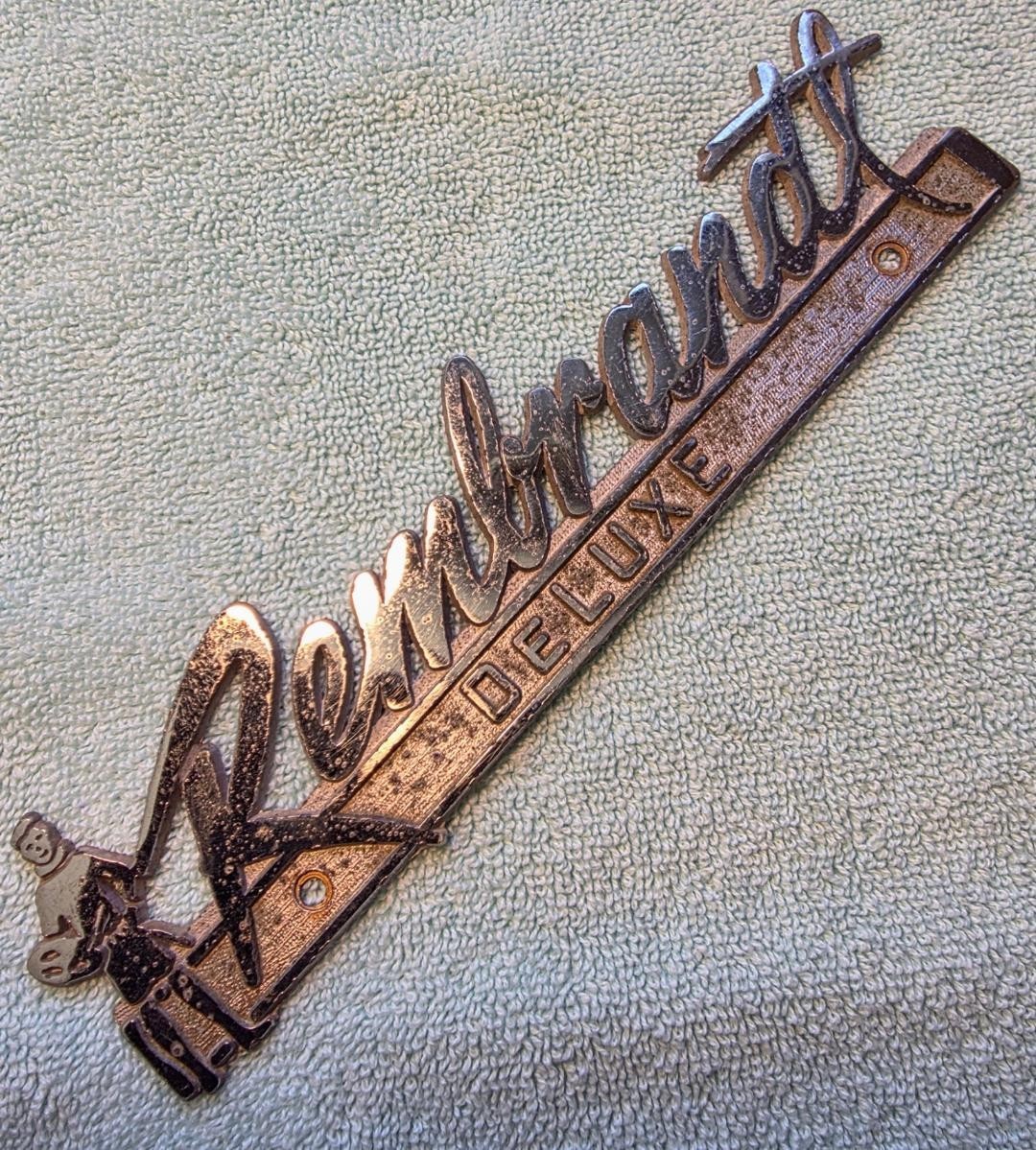 Rare Rembrandt Deluxe TV Cabinet Badge, Painter Mascot, 1940s, Metal Sign, Vtg
