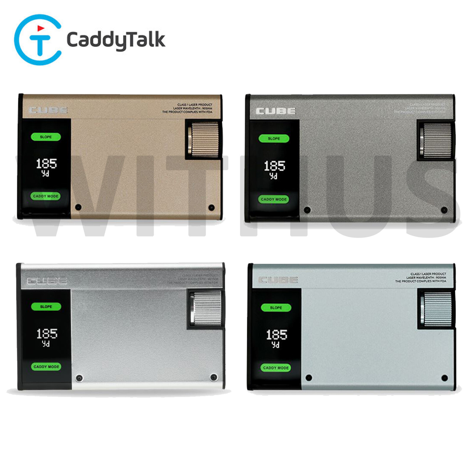 CaddyTalk CUBE Laser Golf Rangefinder Golf Distance Meter 4 Colors - Tracking