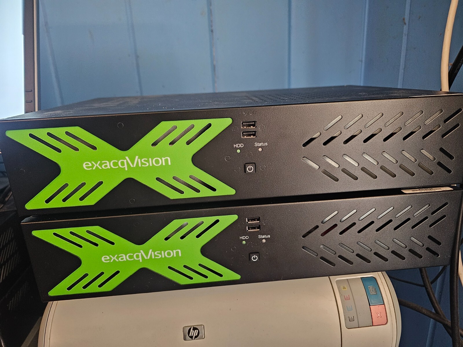 LOT OF 2 ExacqVision IP04-02T-LC NVR, 16CH, WD Purple 2TB, 4GB, Intel Celeron