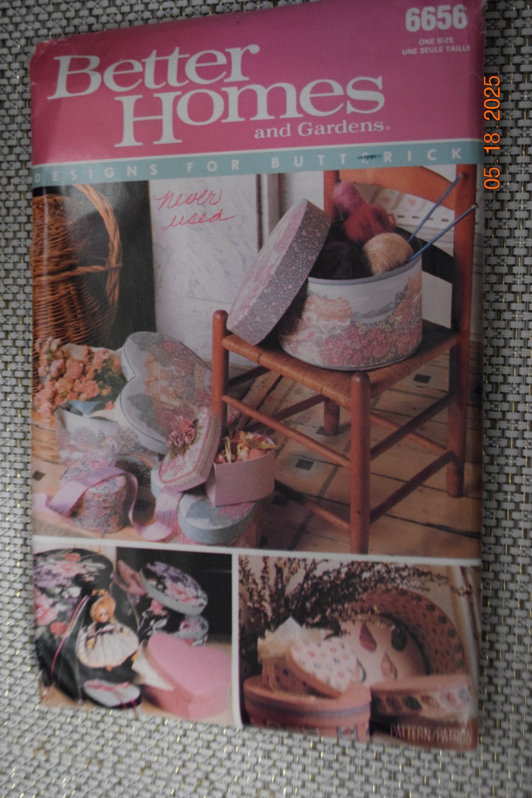 Butterick Craft Pattern 6656 Nine Boxes 3 Shapes 3 Sizes Round Oval Heart Uncut