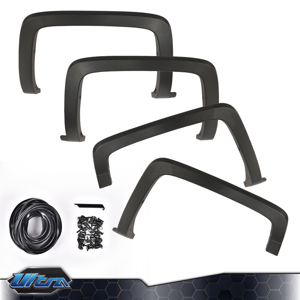 4Pc Fit For 2014-2019 Chevy Silverado 1500 2500 3500 Factory Style Fender Flares