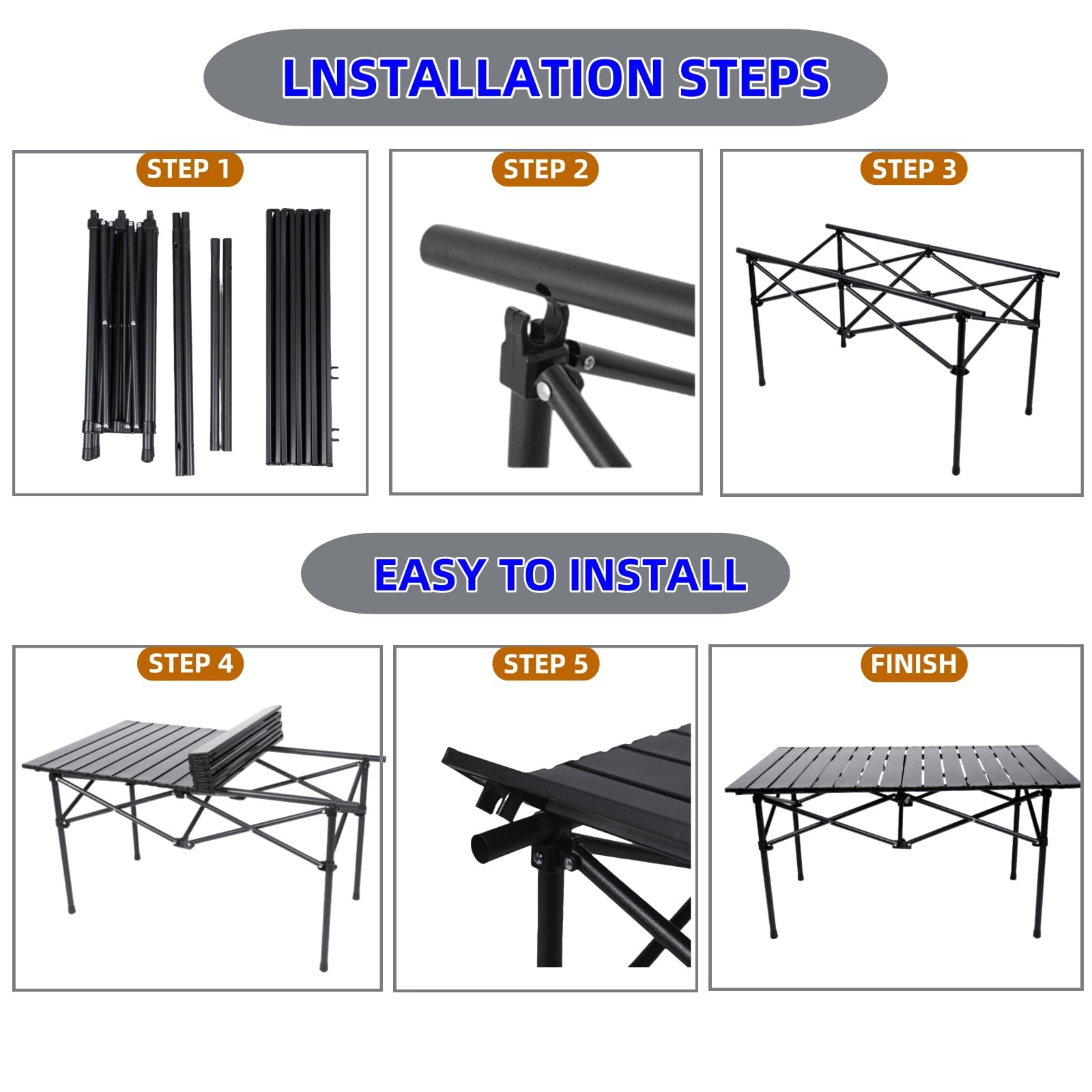 Folding Camping Table, Portable Beach Table,with Portable Bag，Suitable for In...
