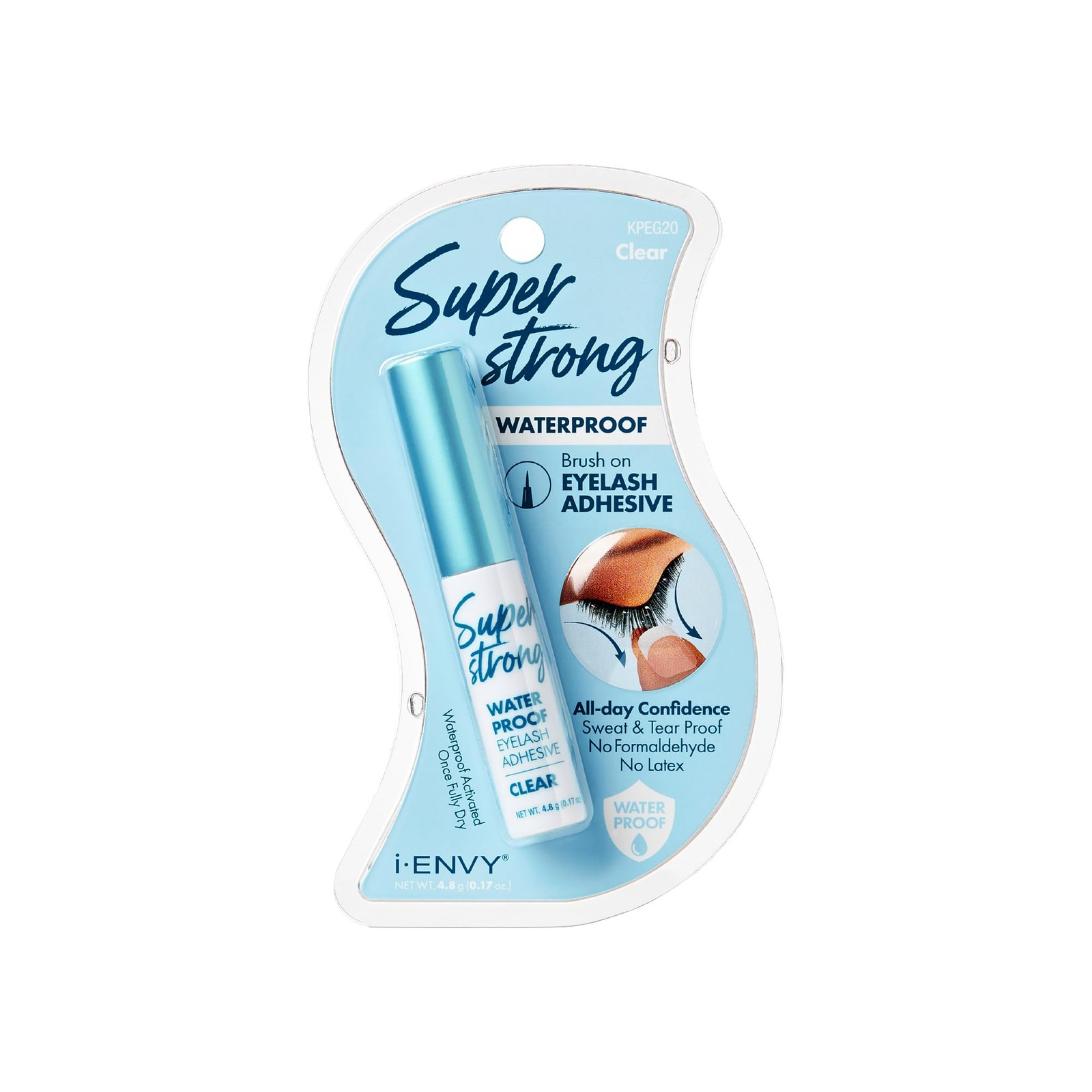 i-ENVY Super Strong Waterproof Clear Eyelash Adhesive, Brush-On Lash Glue for...