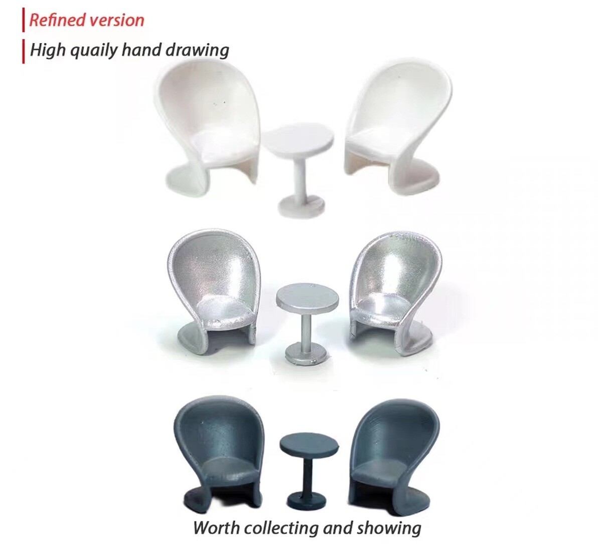 BN 1:64 Painted Figure  Model ature Resin Diorama   Table Chairs Set