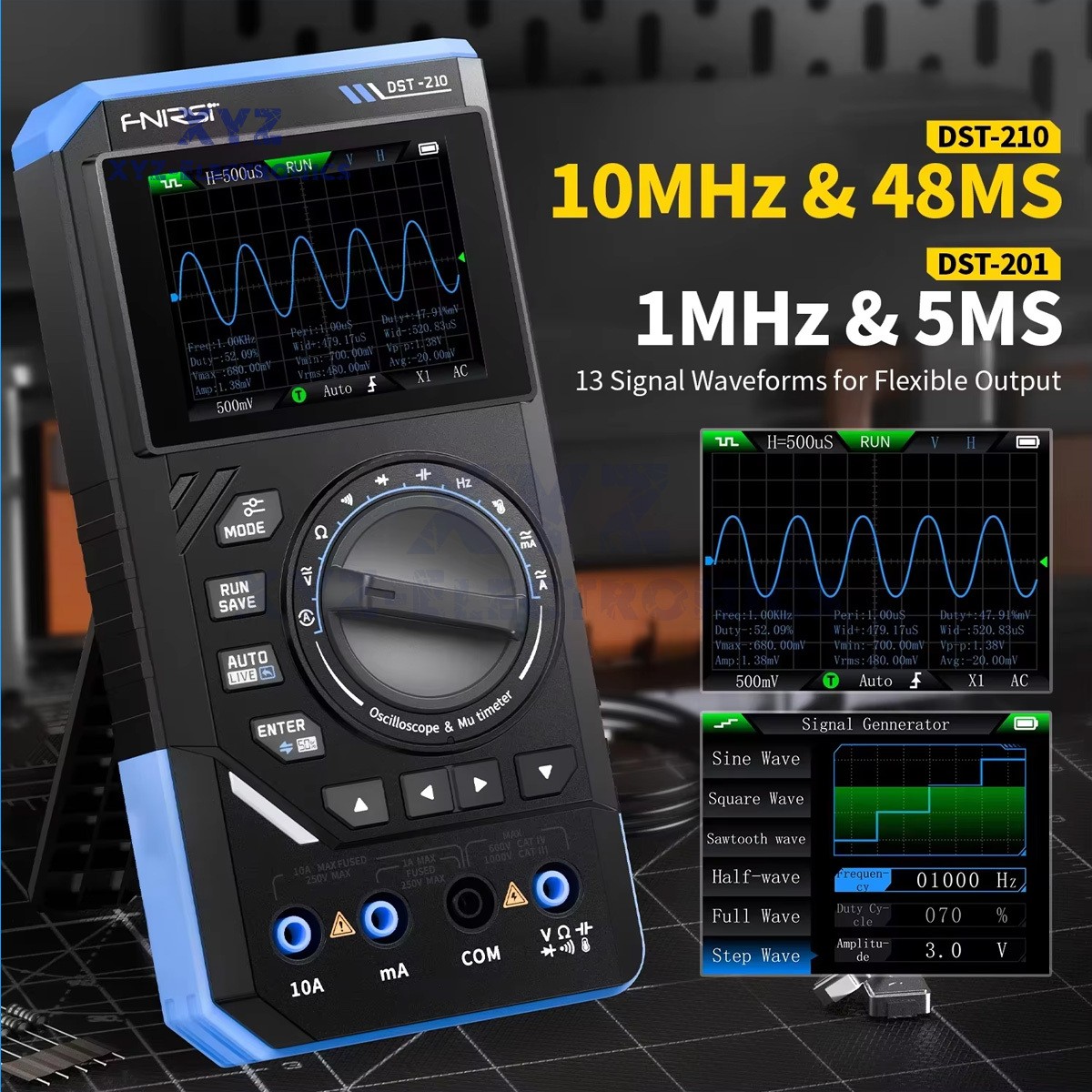 FNIRSI 2C23T DSO152 Digital Oscilloscope Multimeter Function Signal Generator US