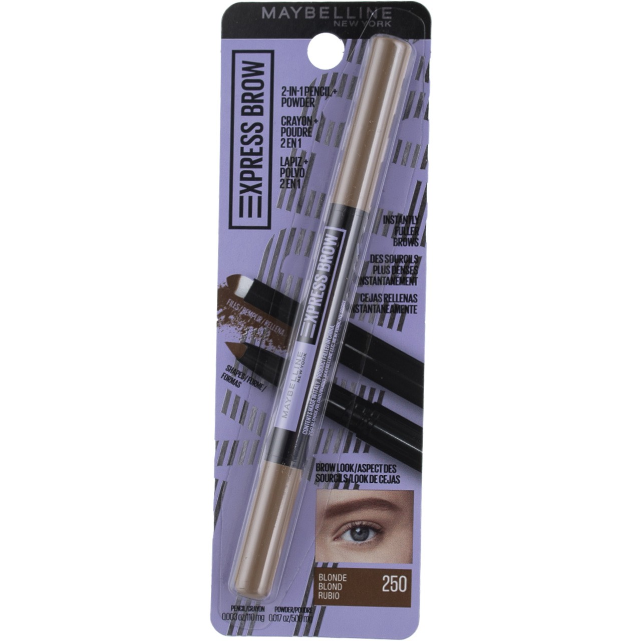 3 Pack Maybelline Express Brow Skin Awaken 2-in-1 Pencil + Powder, Blonde 250...