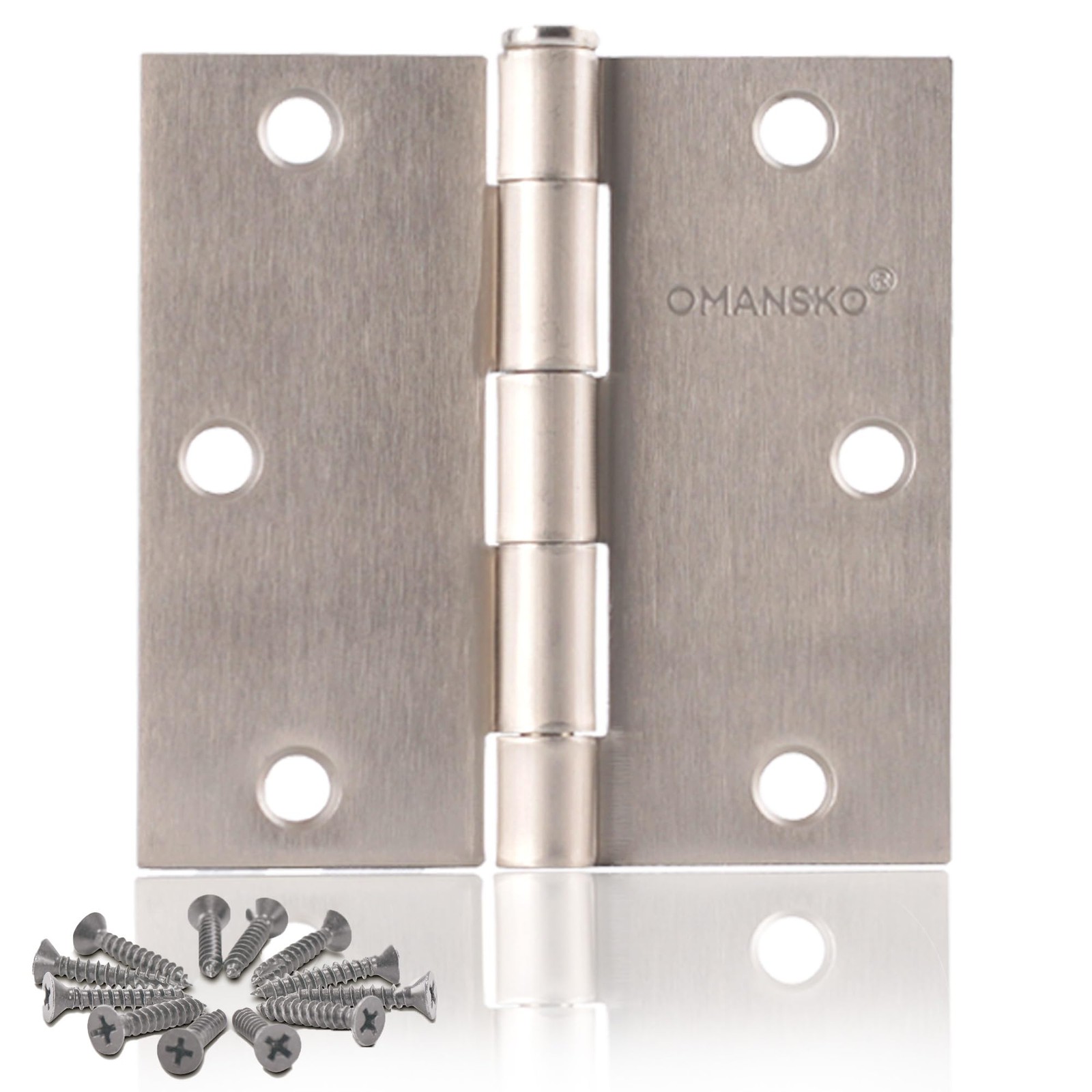 12 Pack Satin Nickel Door Hinges Brushed Nickel 3.5 x 3.5 Inch Hinges for Int...