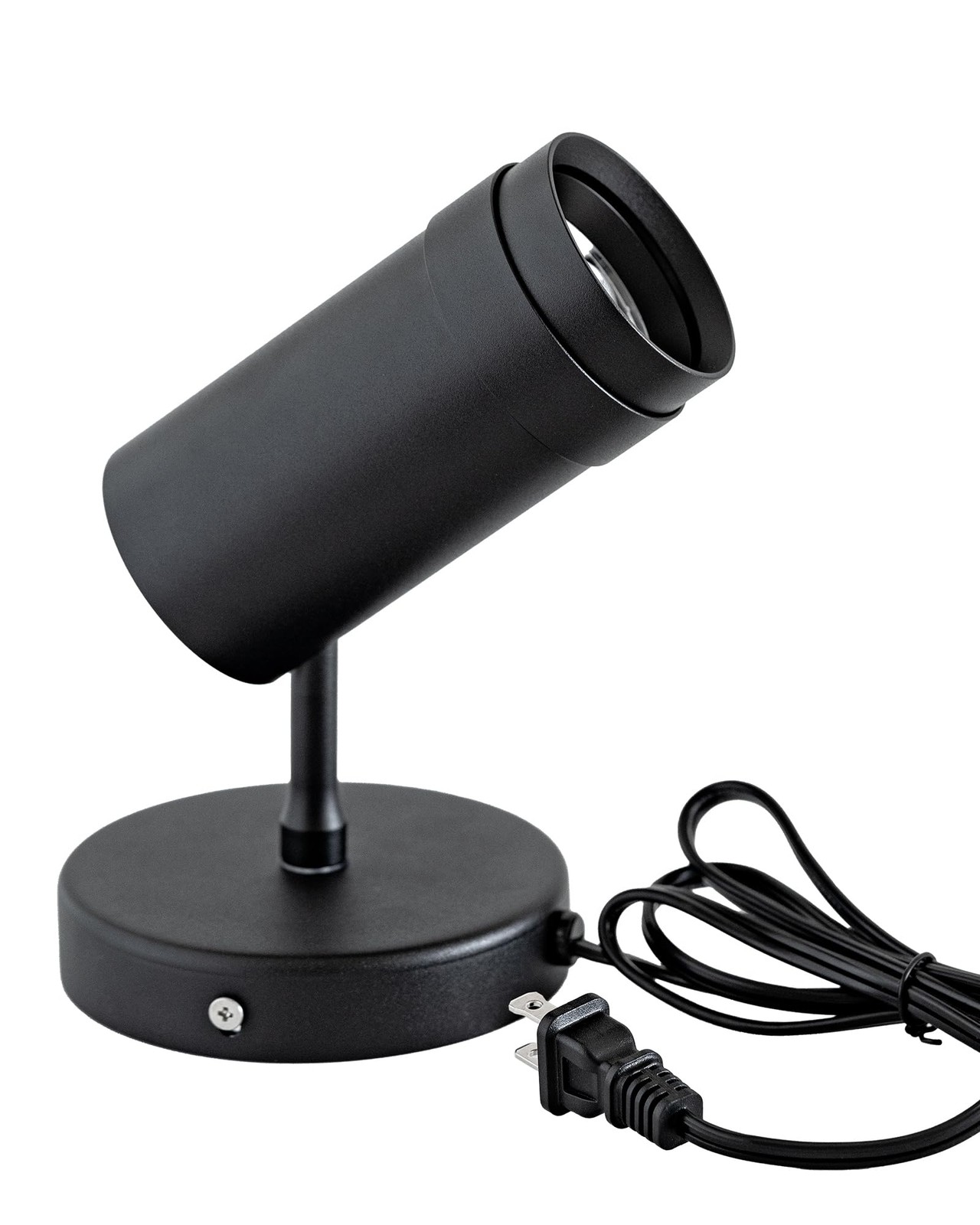 Black 9W Plug-in LED Zoomable Spotlight with Switch, Adjustable Beam Angle 10...