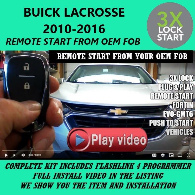 3X LOCK PLUG & PLAY REMOTE START 2010-2016 BUICK LACROSSE PTS