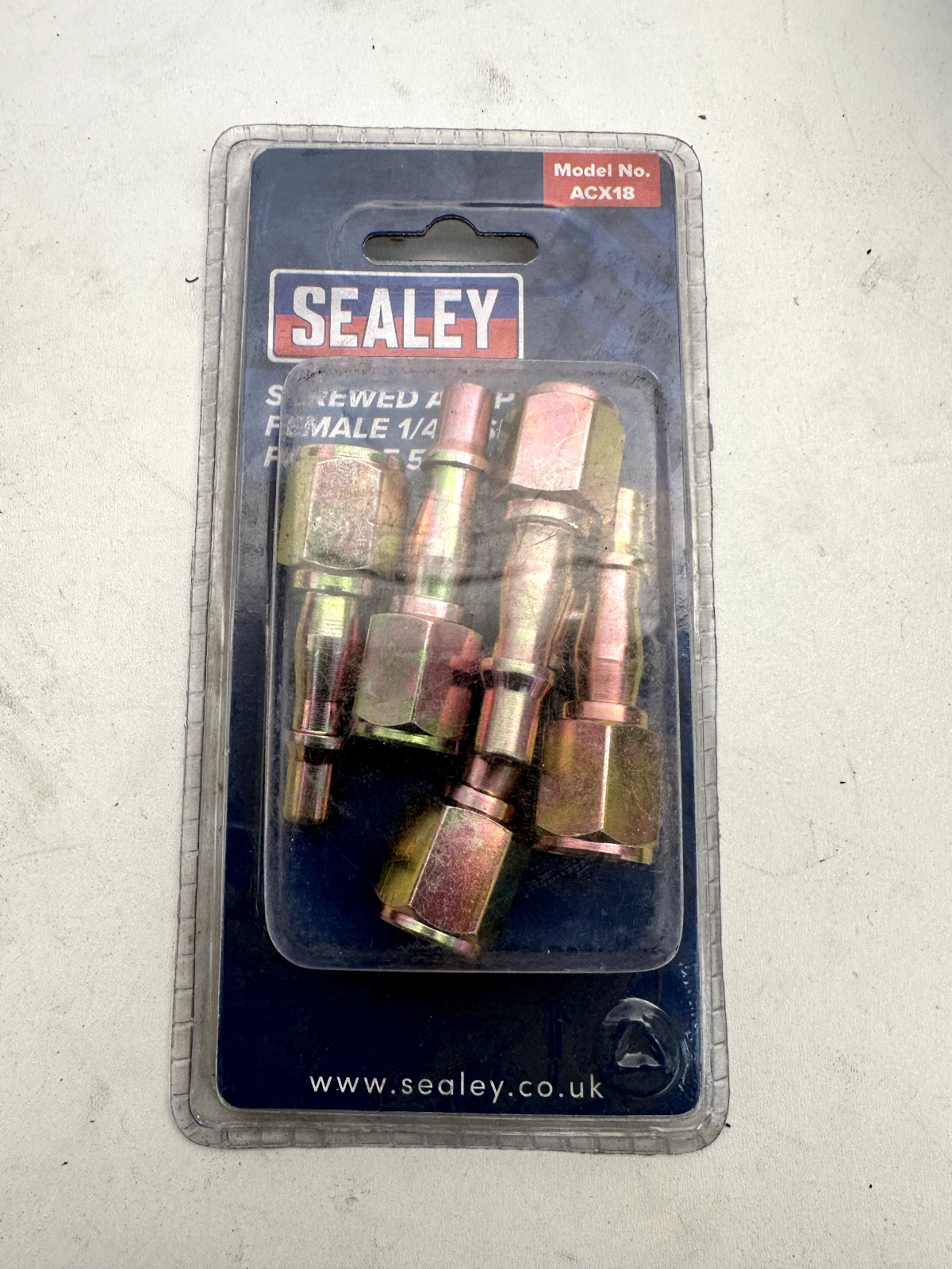 Sealey Screwed Adaptor Female 1/4"BSP Pack of 5 Air Line Couplings & Fittings