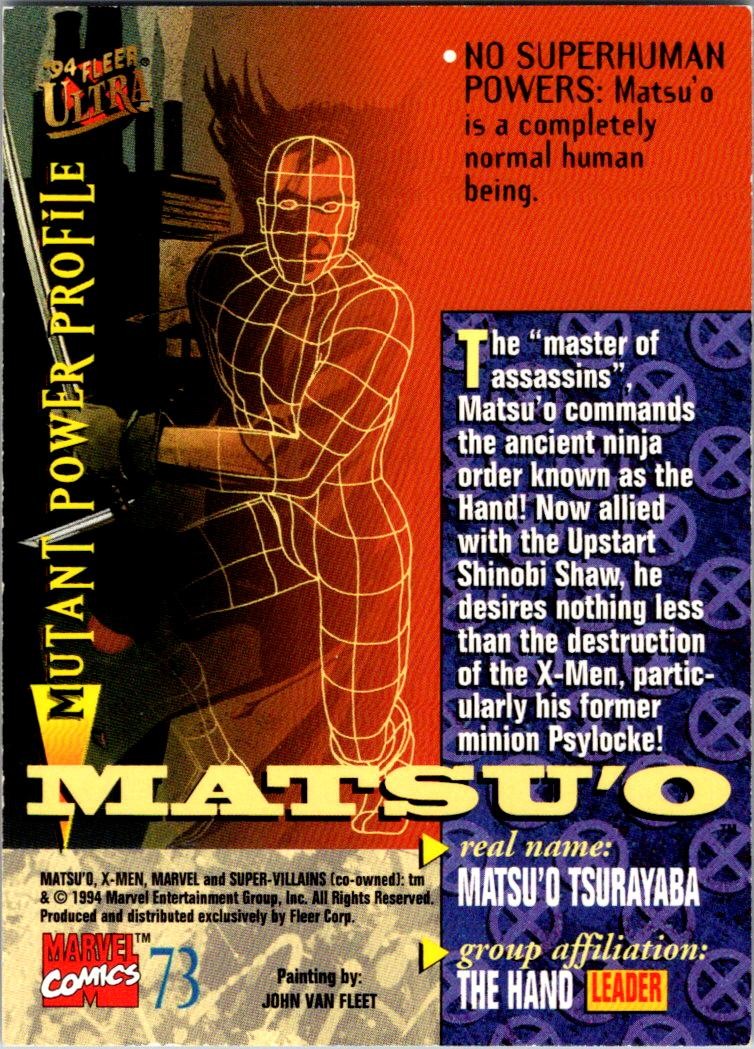 1994 Ultra X-Men #73 Matsu'o