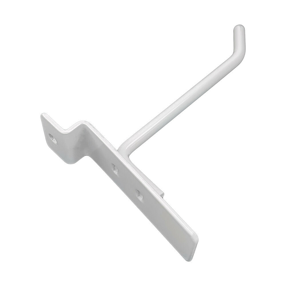 4" Slatwall Hook Panel Display Hooks, 1/4" Thickness Metal,Gloss White - PACK 24