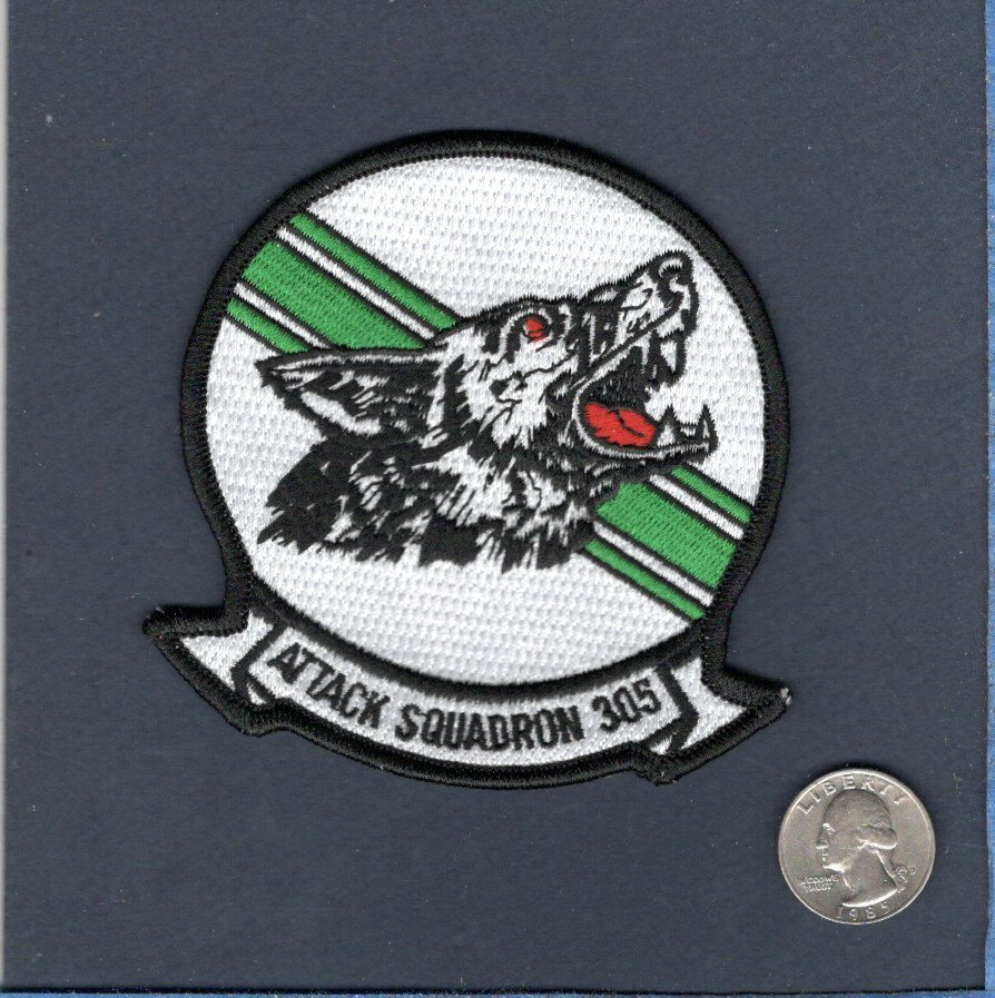 VA-305 LOBOS US NAVY Reserve  A-7 CORSAIR  A-6 INTRUDER Attack Squadron Patch