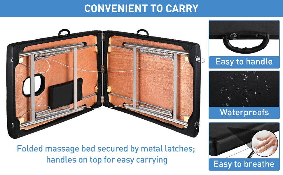 Professional Massage Table Massage Bed Spa Bed 180cm Long Portable 2 folding