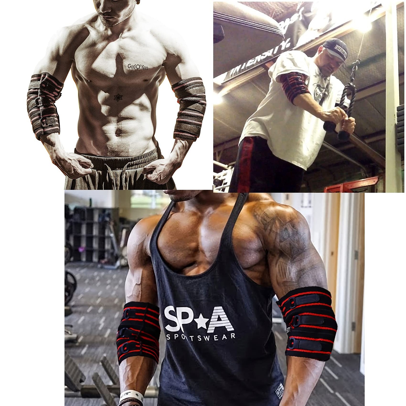 Elbow Sleeves Weight Lifting, Pair of Compression Elbow Brace Support Strong ...
