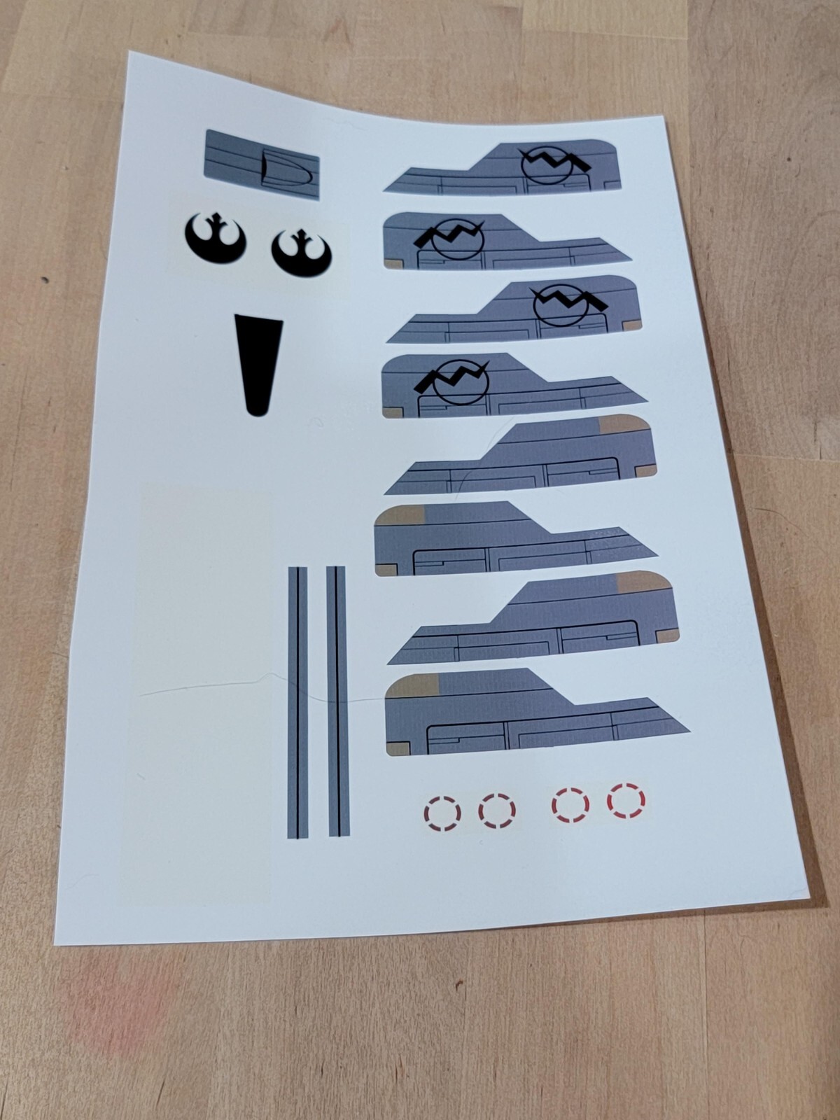 Custom Action Fleet A-wing Sticker Sheet fits Lego Star Wars 75150 75175 75248
