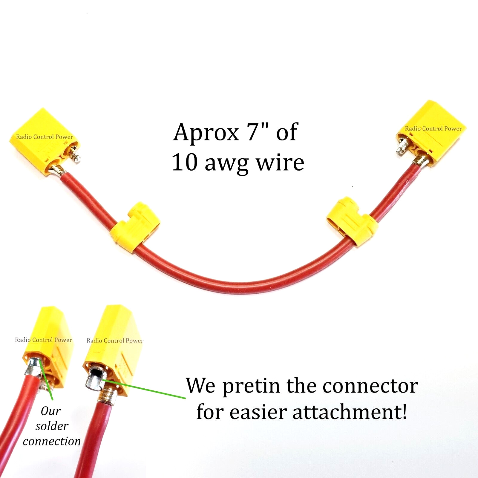 RCP XT90 Series Harness Ready to Connect to ESC 10 awg Double Battery Voltage