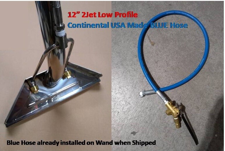 Carpet Clean Wand 12" 2 J Jet 1.5 Tube Portable Continental USA  Blue Hose dent
