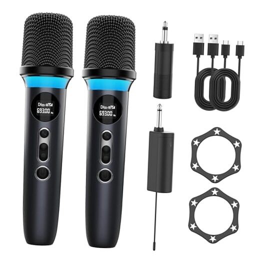 Wireless Microphone, One-Touch Mute & Dynamic RGB Lighting, Professional Black