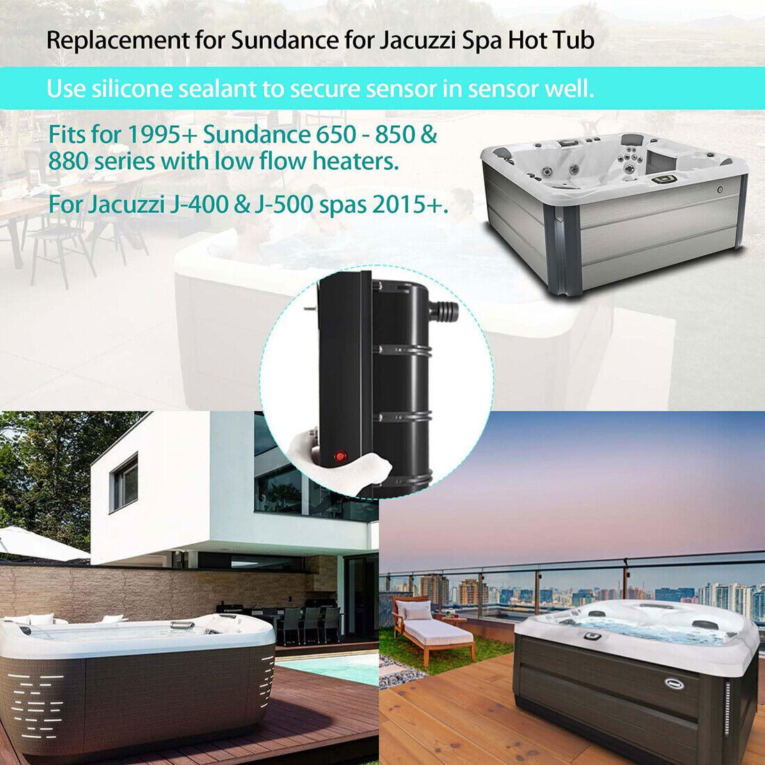 Lo-Flo Heater for Sundance/Jacuzzi Spa Hot Tubs 5.5kW w/Hi Limit Sensor 6500-310