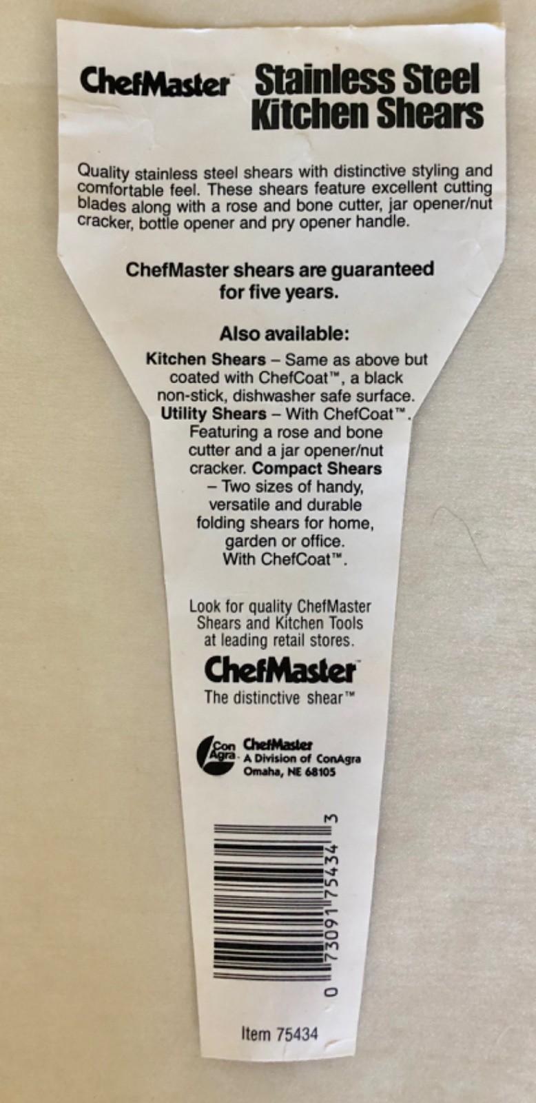 CHEFMASTER Stainless Steel Kitchen Shears EXCELLENT!!!!